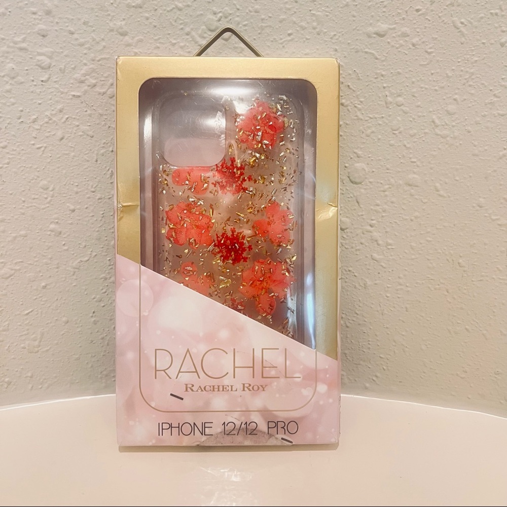 Rachel Roy Clear Floral Glitter IPhone Case For 12/12Pro/NIB